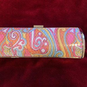 Magid Multi-color Fabric and Sequin Clutch Bag
